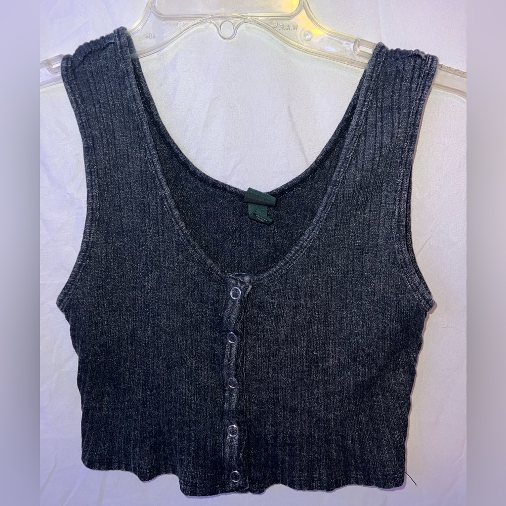 Wild fable button up crop tank